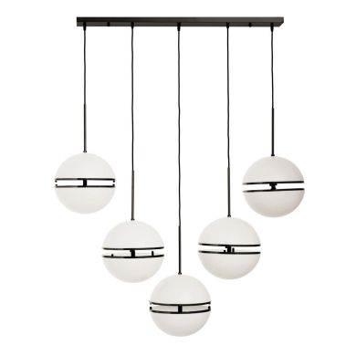 Abira Five Ball Ceiling Pendant Light In Matte Black