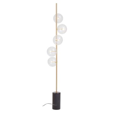 Abira Five Bulb Floor Lamp With Black Marble Base