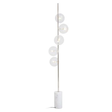 Abira Floor Lamp With Nickel Support And White Marble Base