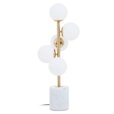 Abira Five Glass Shades Table Lamp With White Marble Base