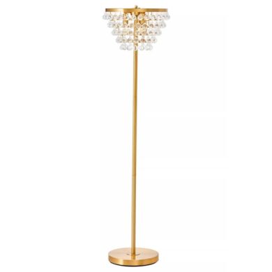 Hutchinson Clear Crystal Floor Lamp With Gold Metal Base