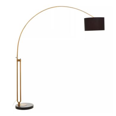 Hubert Antique Brass Floor Lamp With Black Marble Base