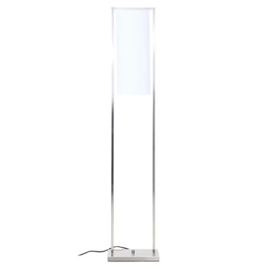 Atkins White Fabric Shade Floor Lamp With Satin Nickel Metal Frame