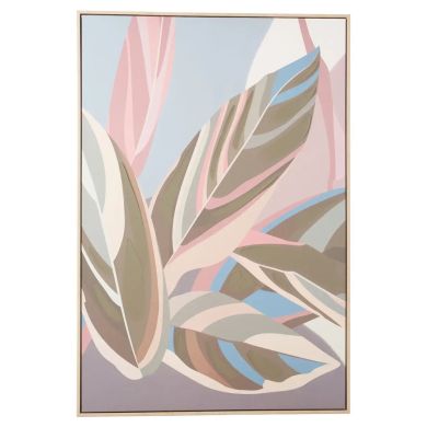 Astratto Pastel Leaves Canvas Wall Art