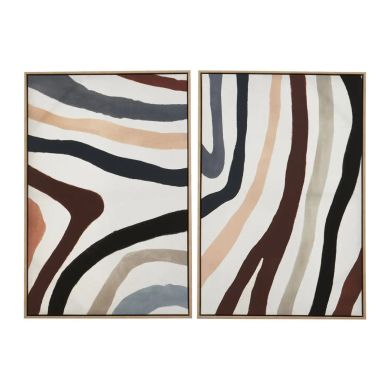 Astratto Set Of 2 Wall Art In Multi Coloured