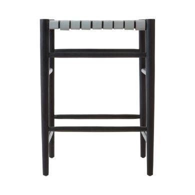 Kendari Teak Wood Bar Stool In Black