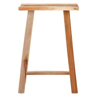 Kendari Recycled Teak Wood Stool In Brown