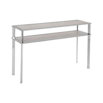 Piermount Stainless Steel Console Table With White Porcelain Tiers