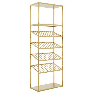 Piermount Bar Shelving Unit In Gold With Stainless Steel Shelves