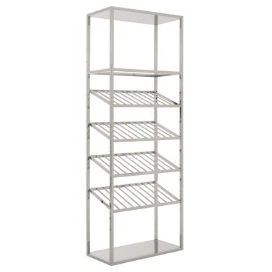 Piermount Bar Shelving Unit In Silver With Stainless Steel Shelves