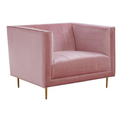 Otylia Velvet Upholstered Armchair In Pink