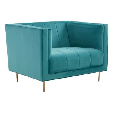 Otylia Velvet Upholstered Armchair In Green