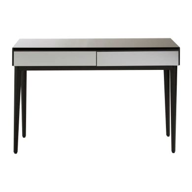 Rovigo Mirrored Glass Console Table With Black Wooden Base
