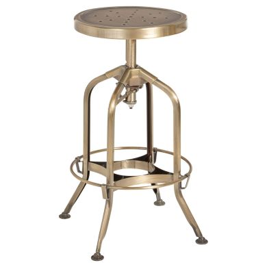Gator Adjustable Steel Industrial Style Stool In Brass