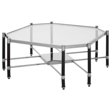 Altay Clear Glass Coffee Table With Silver And Chrome Legs