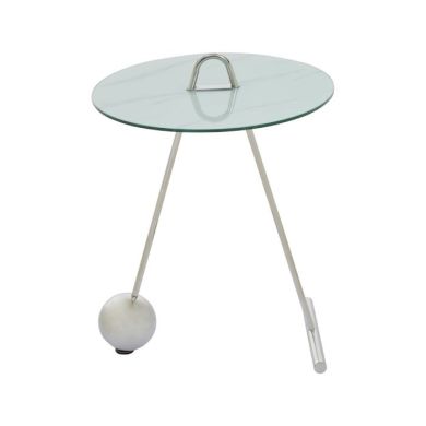 Orton Glass End Table In Clear With Silver Metallic Frame