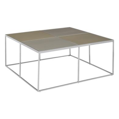 Orton Glass Top Coffee Table With Chrome Stainless Steel Frame
