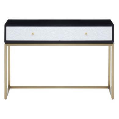 Dumas Wooden Console Table In Black And White With 2 Drawers