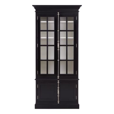 Covent Wooden Display Cabinet With 4 Glass Doors In Black