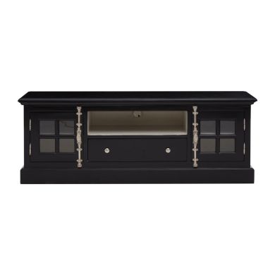 Covent Wooden TV Stand In Black With 2 Doors And 1 Drawer