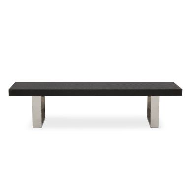 Ulmus Rectangular Wooden Dining Bench In Black