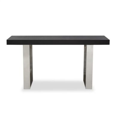 Ulmus Wooden Console Table With Chrome Metal Base