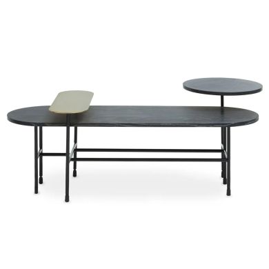 Serrano Black Oak Veneering Coffee Table With Black Metal Frame