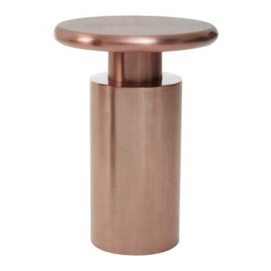 Cadfan Round Metal Side Table In Copper