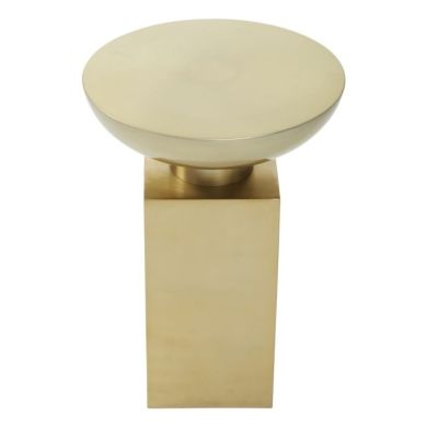 Cadfan Round Metal Side Table In Gold