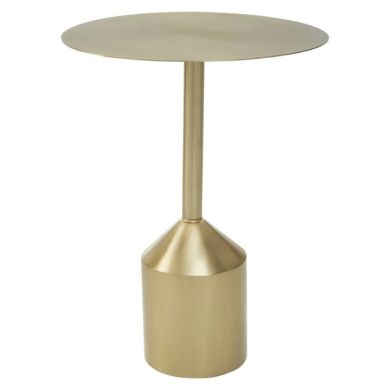 Cadfan Round Metal Side Table In Gold Base