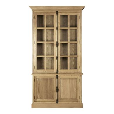 Lyon Wooden Display Cabinet With 4 Doors In Oak