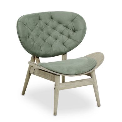 Vince Velvet Accent Chair In Green With Button Details