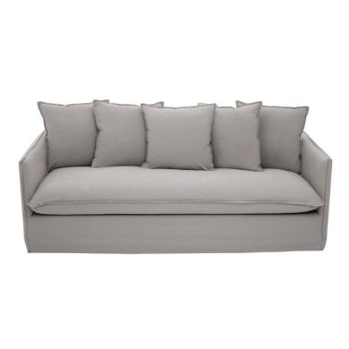 Alnwick Fabric 3 Seater Sofa With Cushions In Grey