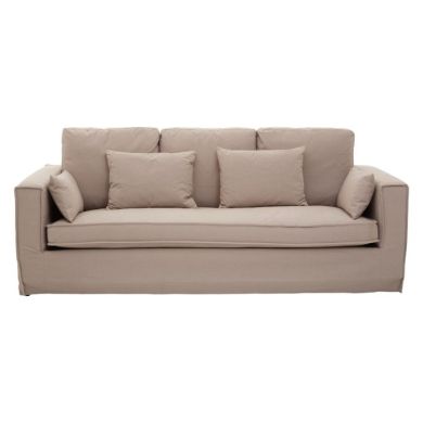 Madera Fabric 3 Seater Sofa With Cushions In Grey