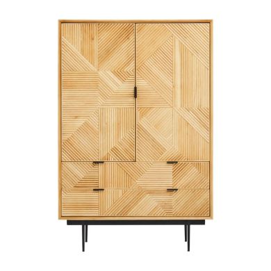 Jakara Wooden Sideboard With 2 Doors 2 Drawers In Natural