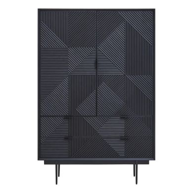 Jakara Wooden Sideboard With 2 Doors 2 Drawers In Black