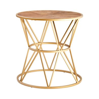 Jodi Round Wooden Side Table In Natural
