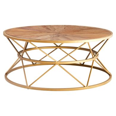 Jodi Round Wooden Coffee Table In Natural