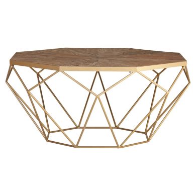 Jodi Octagonal Wooden Coffee Table In Natural