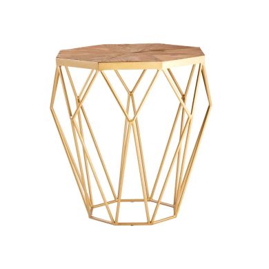 Jodi Octagonal Wooden Side Table In Natural