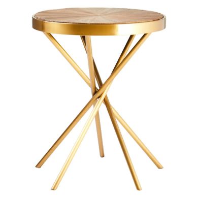 Jana Round Wooden Side Table In Natural