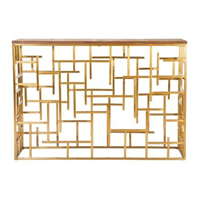 Jana Rectangular Wooden Console Table In Natural