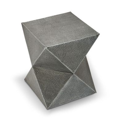 Rabia Metal Inverted Triangular Stool In Antique Zinc