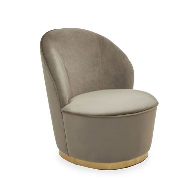 Terona Kids Mink Plush Velvet Swivel Tub Chair With Gold Base