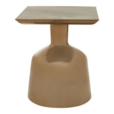 Pazo Square Metal Side Table In Gold