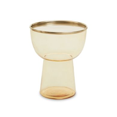 Martini Round Glass Side Table In Gold