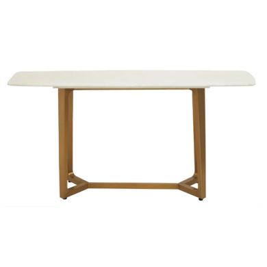 Moda White Marble Console Table With Brushed Gold Base