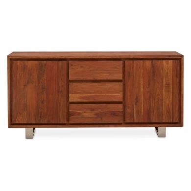 Shanklin Acacia Wood Sideboard In Acacia With 2 Doors And 3 Drawers