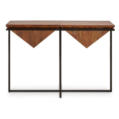 Shimla Pyramid Shape Acacia Wood Console Table In Acacia