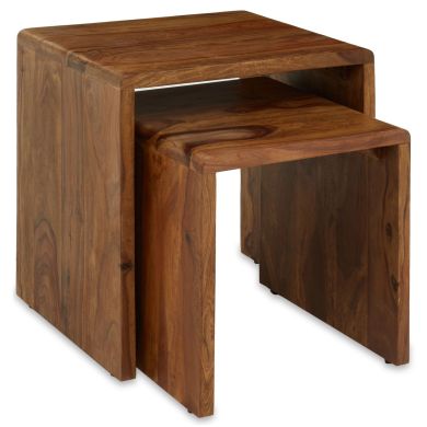 Surati Sheesham Wood Nest Of 2 Tables In Acacia